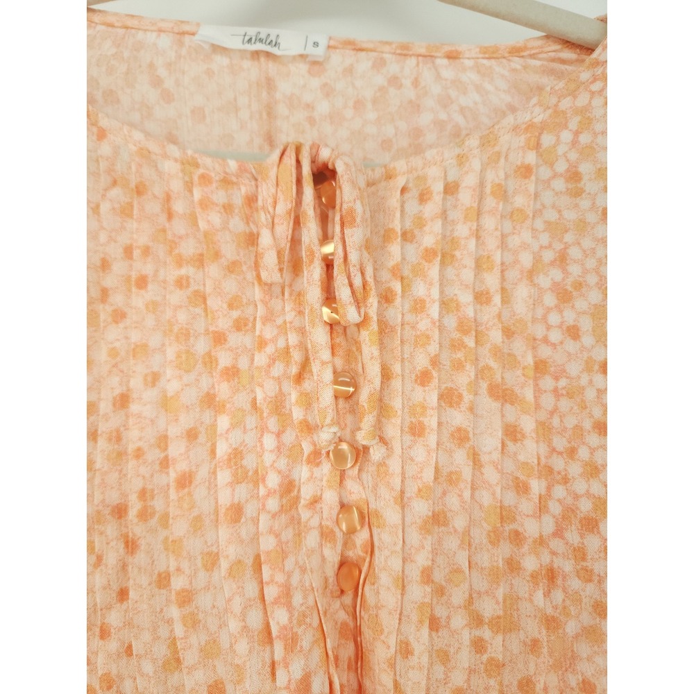 Talulah‎ Peasant Blouse Womens S Relaxed Orange Puff Sleeve Cottagecore Boho Top - Picture 3 of 7